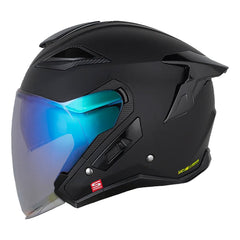 Casco Shaft Pro 343 Dv Solid Negro Amarillo Visor Iridium Azul