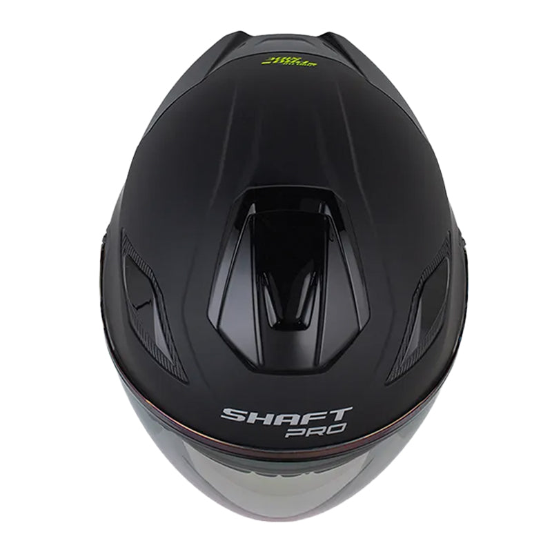 Casco Shaft Pro 343 Dv Solid Negro Amarillo Visor Iridium Azul