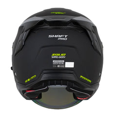 Casco Shaft Pro 343 Dv Solid Negro Amarillo Visor Iridium Azul