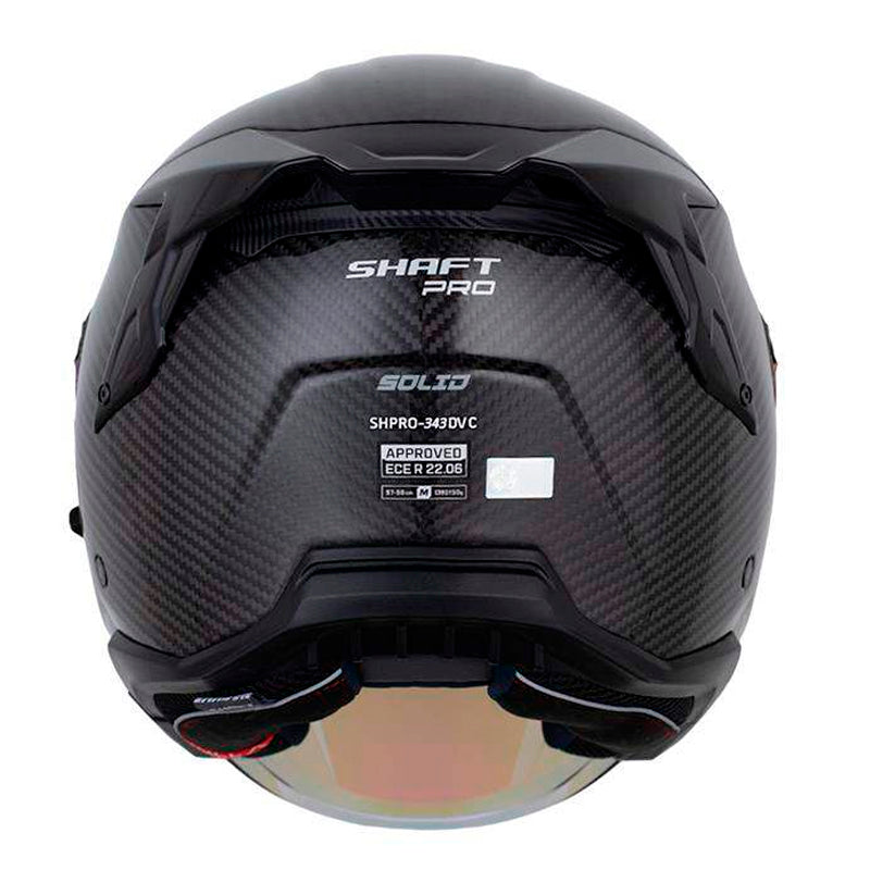 Casco Shaft Pro 343 Dv Solid Negro Carbon Gris Visor Iridium Azul