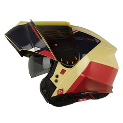 Casco Shaft Pro 4000Dv Evo Laced Amarillo Claro Rojo Visor Revo Rojo
