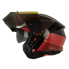 Casco Shaft Pro 4000Dv Evo Laced Negro Rojo Visor Revo Rojo
