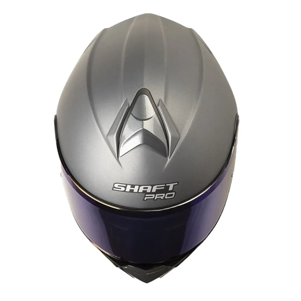 Casco Shaft Pro 4000Dv Evo Solid Titanio Visor Claro Azul