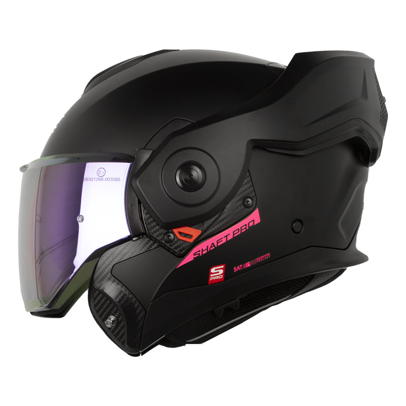 Casco Shaft Pro 4160 Move Solid Negro Fucsia Visor Revo Morado