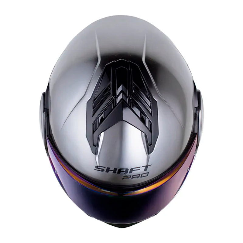 Casco Shaft Pro 4180 Dv Solid Gris Metalico Negro Visor Iridium Azul