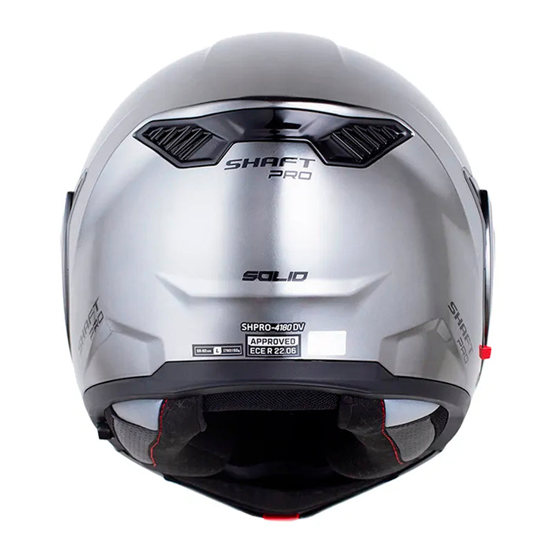 Casco Shaft Pro 4180 Dv Solid Gris Metalico Negro Visor Iridium Azul