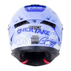 Casco Shaft Pro 606Sp Damn Azul Claro Blanco Visor Iridium Azul