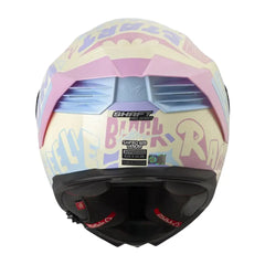 Casco Shaft Pro 609 Venom Block Letters Amarillo Claro Morado Visor Iridium Morado