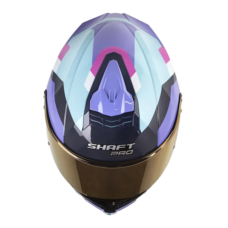 Casco Shaft Pro 609 Venom Eires Azul Claro Morado Visor Iridium Morado