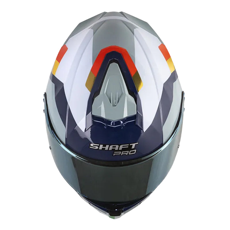 Casco Shaft Pro 609 Venom Eires Azul Claro Visor Iridium Dorado