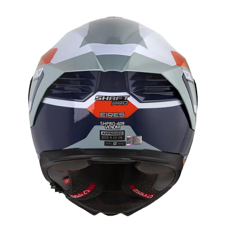 Casco Shaft Pro 609 Venom Eires Azul Claro Visor Iridium Dorado