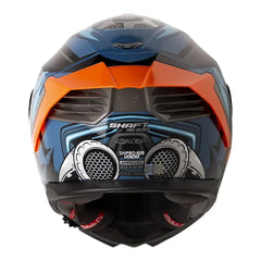 Casco Shaft Pro 609 Venom Madness Azul Oscuro Negro Visor Iridium Rojo