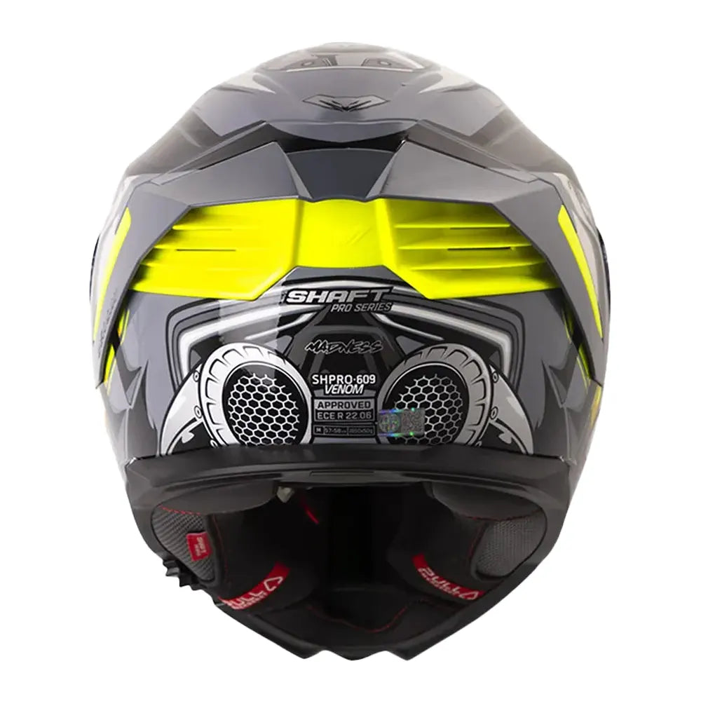 Casco Shaft Pro 609 Venom Madness Gris Negro Visor Iridium Silver