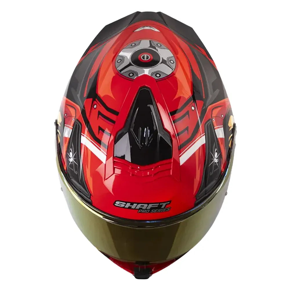 Casco Shaft Pro 609 Venom Madness Rojo Negro Visor Iridium Rojo