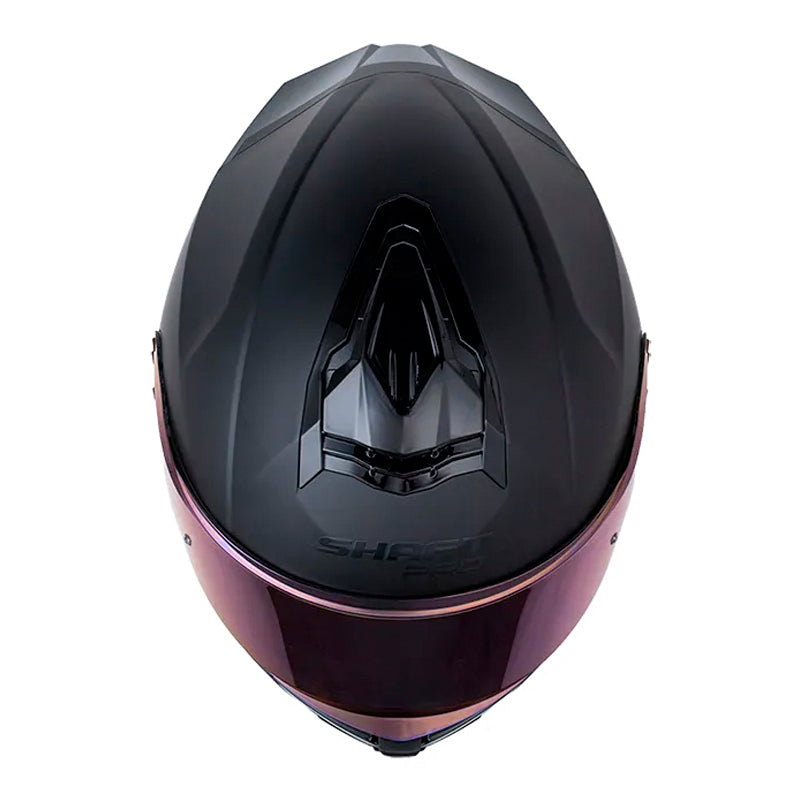 Casco Shaft Pro 609 Venom Solid Negro Gris Visor Iridium Azul