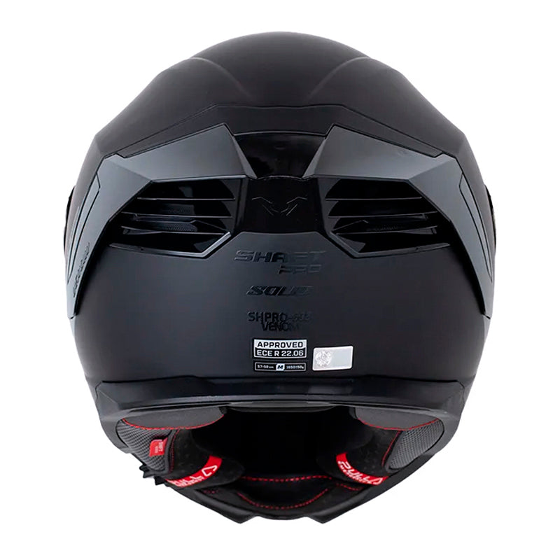 Casco Shaft Pro 609 Venom Solid Negro Gris Visor Iridium Azul