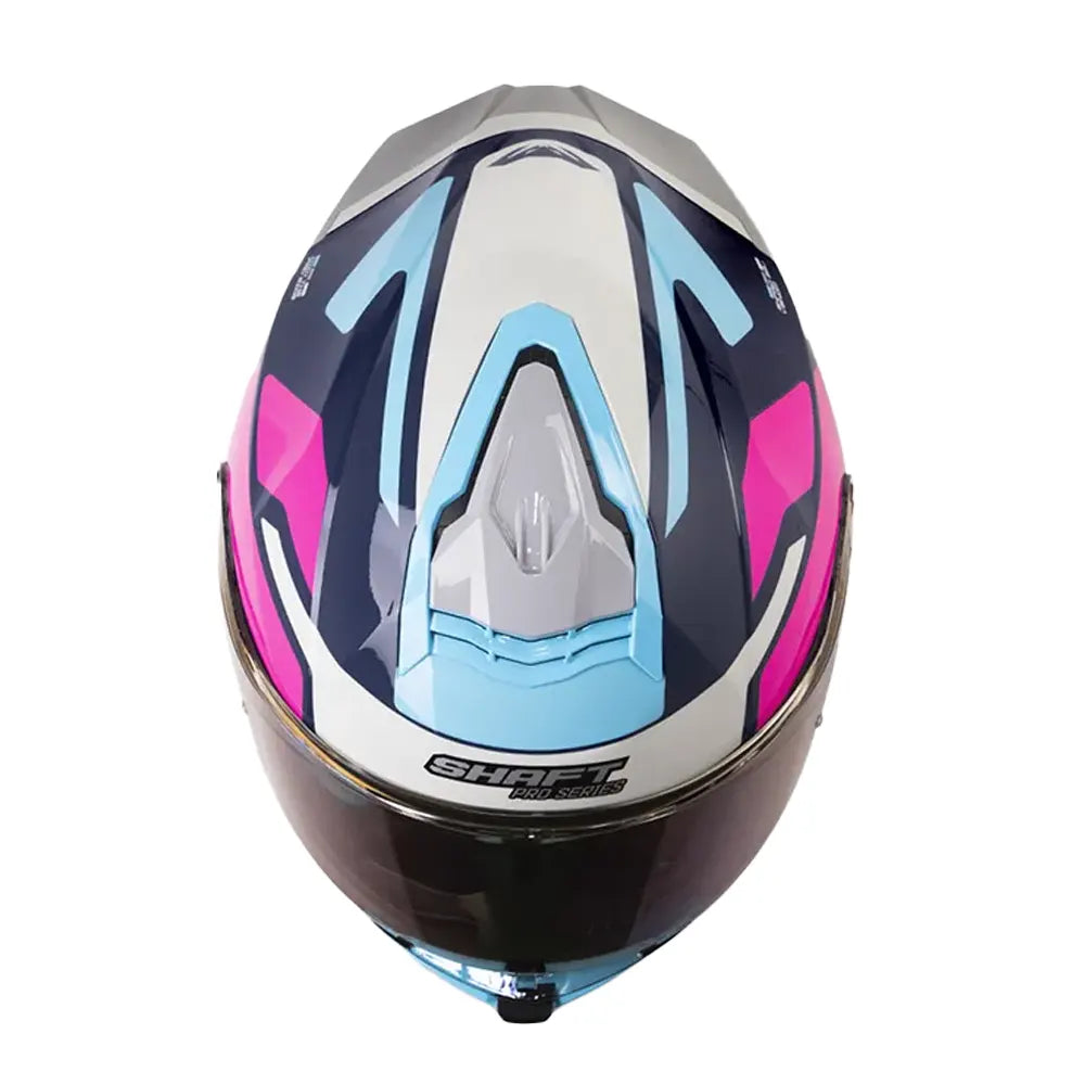 Casco Shaft Pro 609 Venom Streetform Azul Oscuro Gris Visor Iridium Morado