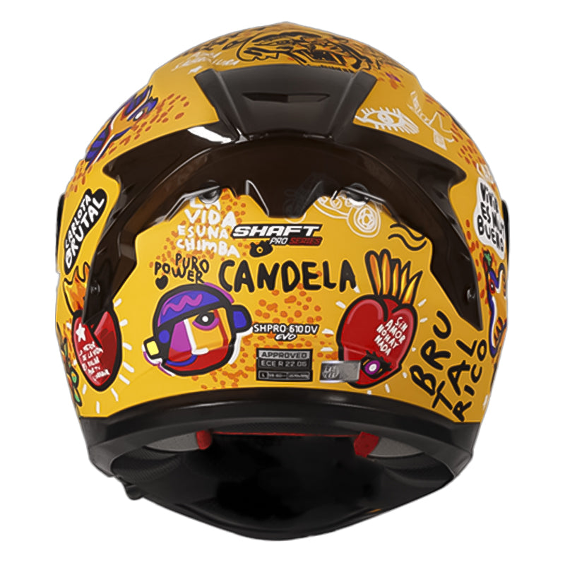 Casco Shaft Pro 610Dv Evo Candela Amarillo Naranja