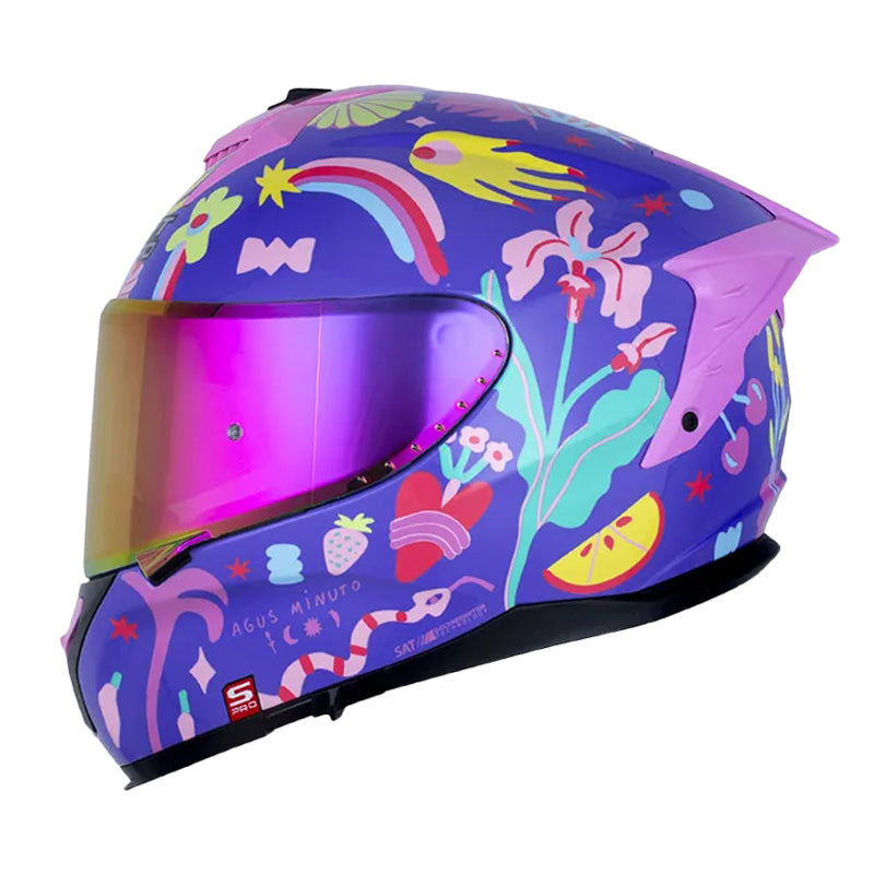 Casco Shaft Pro 610Dv Evo Color_Power Morado Fucsia Visor Revo Morado