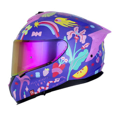 Casco Shaft Pro 610Dv Evo Color_Power Morado Fucsia Visor Revo Morado