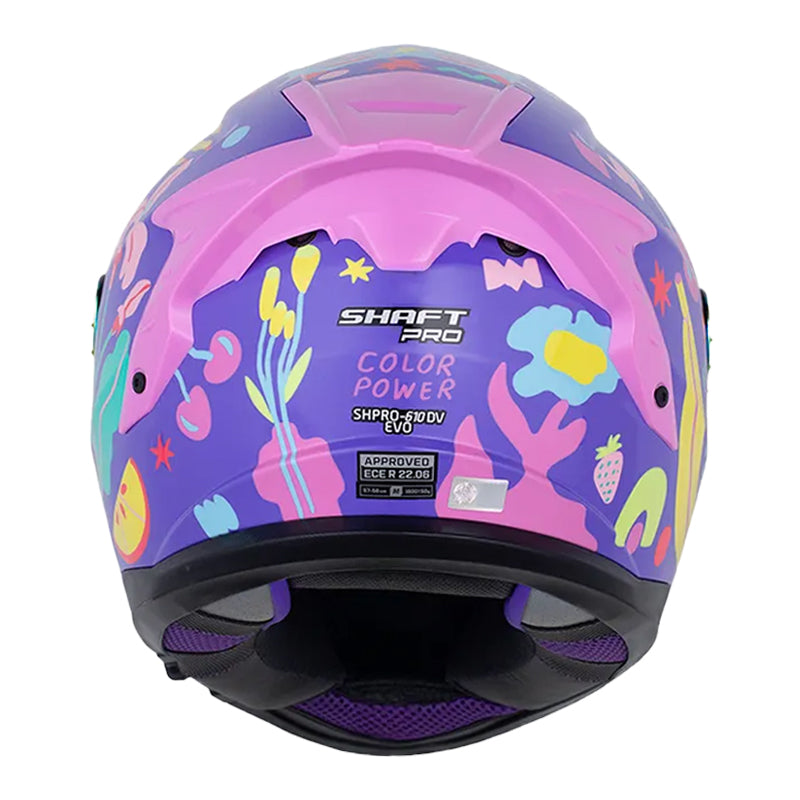 Casco Shaft Pro 610Dv Evo Color_Power Morado Fucsia Visor Revo Morado