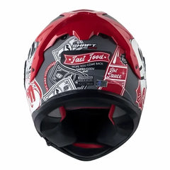Casco Shaft Pro 610Dv Evo Fast_Food Gris Rojo Visor Iridium Rojo