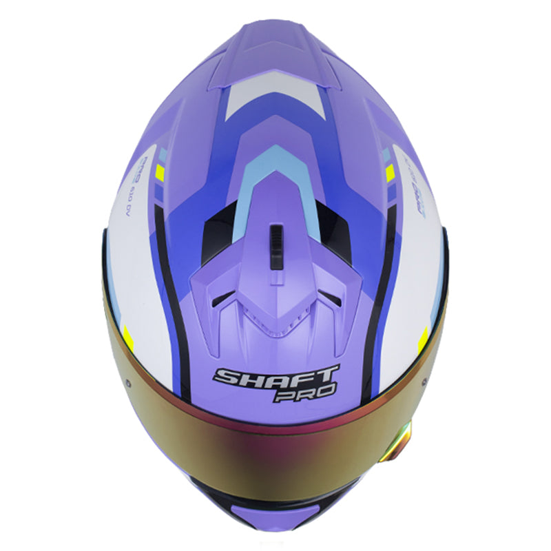 Casco Shaft Pro 610Dv Evo Prodem Morado Azul Claro Visor Revo Morado