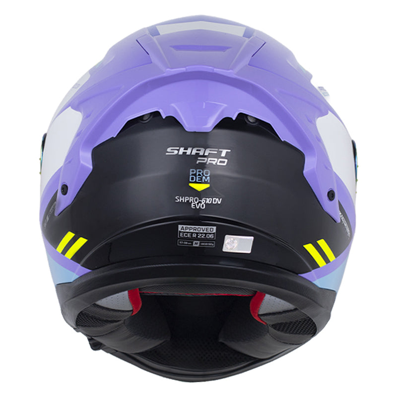 Casco Shaft Pro 610Dv Evo Prodem Morado Azul Claro Visor Revo Morado