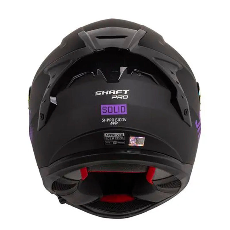 Casco Shaft Pro 610Dv Evo Solid Negro Morado Visor Revo Morado