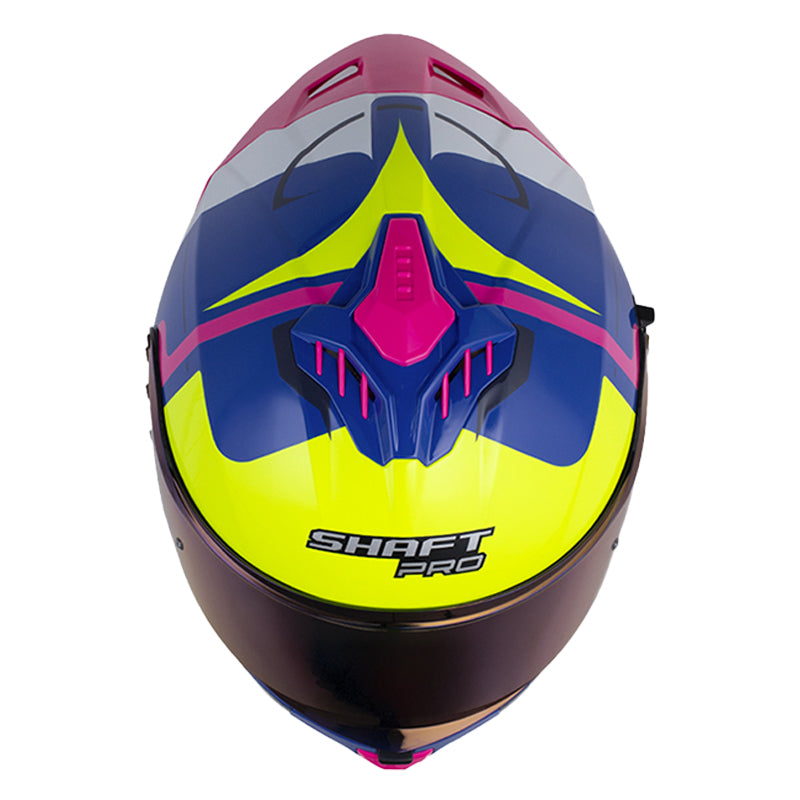 Casco Shaft Pro 611Rs Xteph Azul Fucsia Visor Iridium Azul
