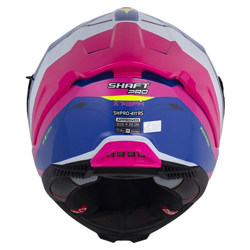 Casco Shaft Pro 611Rs Xteph Azul Fucsia Visor Iridium Azul