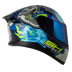 Casco Shaft Pro 612Dv X-Ray Azul Gris Visor Iridium Azul