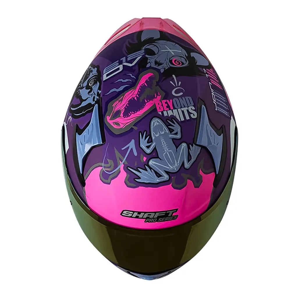 Casco Shaft Pro 612Dv X-Ray Morado Visor Iridium Fucsia