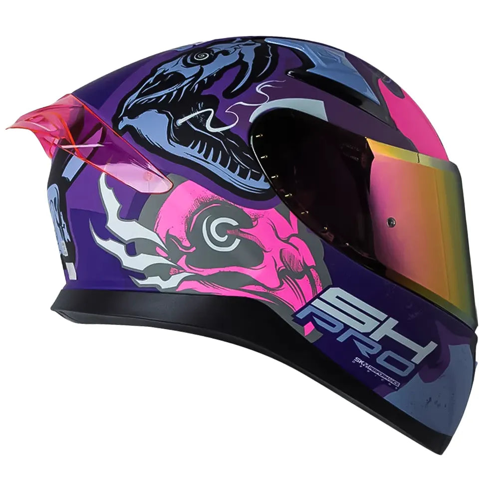 Casco Shaft Pro 612Dv X-Ray Morado Visor Iridium Fucsia