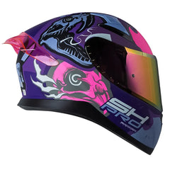 Casco Shaft Pro 612Dv X-Ray Morado Visor Iridium Fucsia