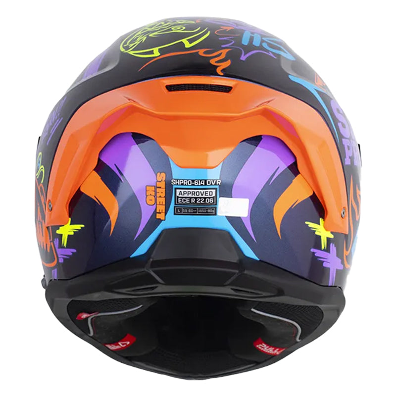 Casco Shaft Pro 614 Dv R Street Ko Camaleon Naranja Visor Iridium Azul
