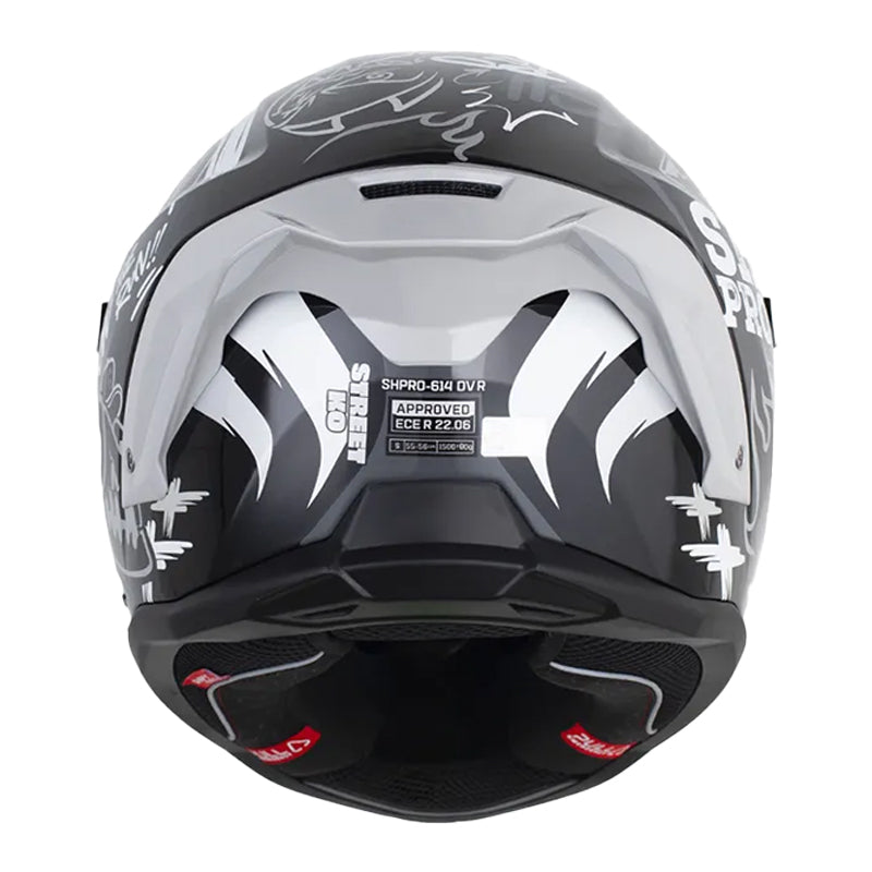 Casco Shaft Pro 614 Dv R Street Ko Negro Gris Visor Iridium Rojo