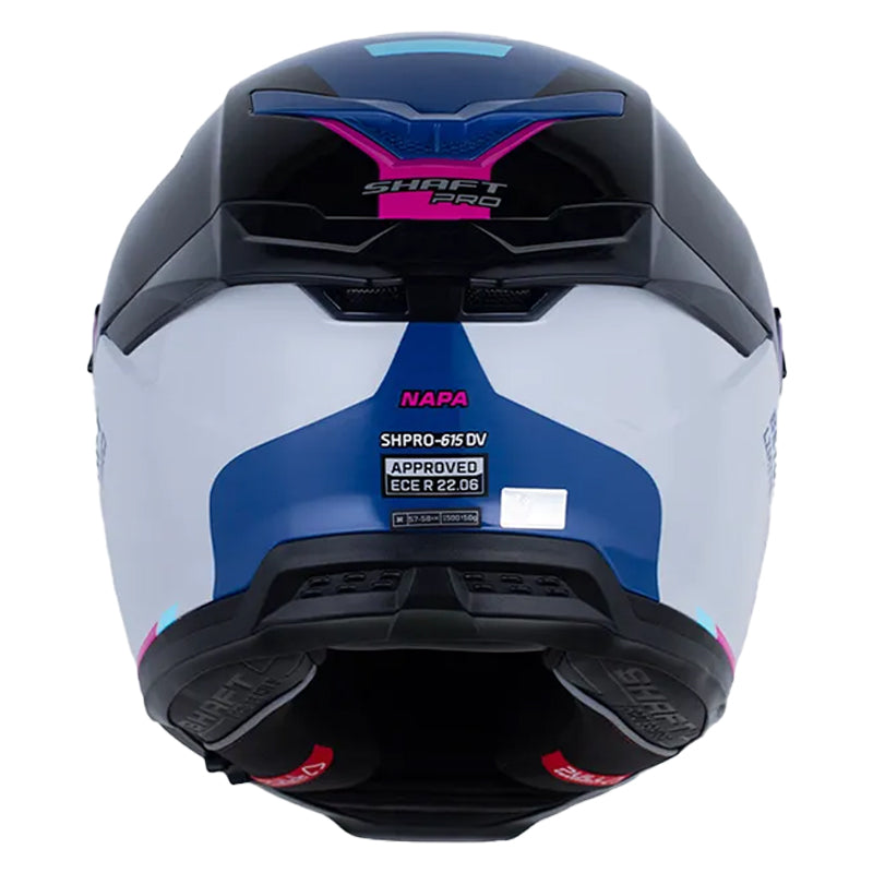 Casco Shaft Pro 615Dv Napa Azul Oscuro Fucsia Visor Revo Morado