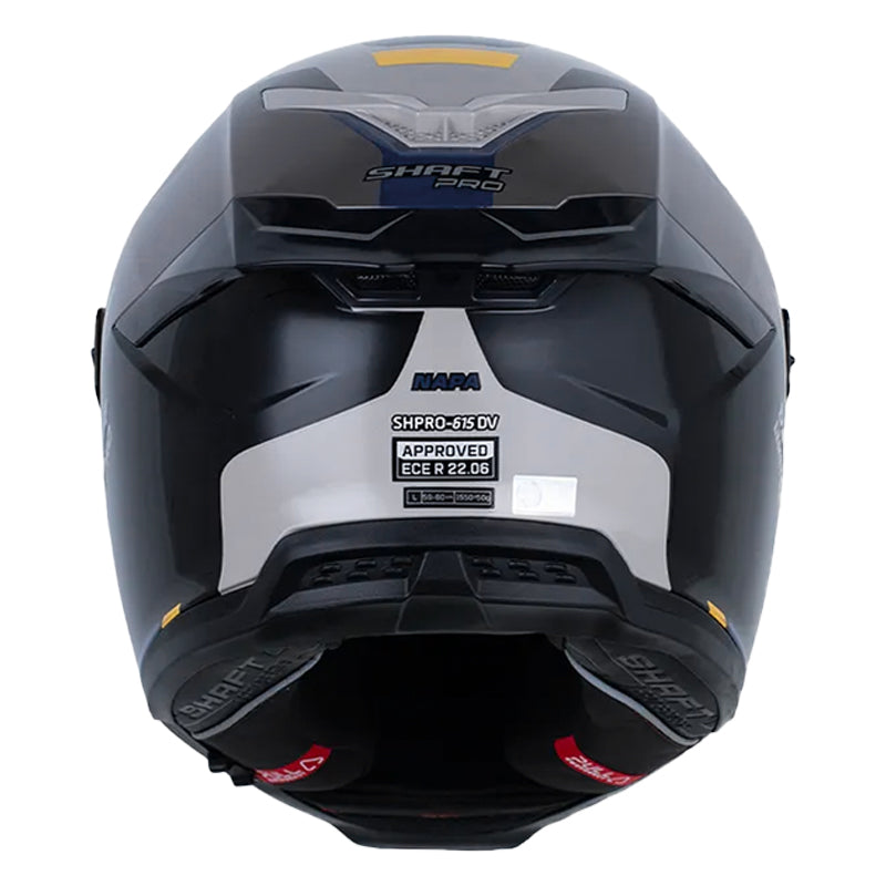 Casco Shaft Pro 615Dv Napa Gris Azul Oscuro Visor Iridium Dorado