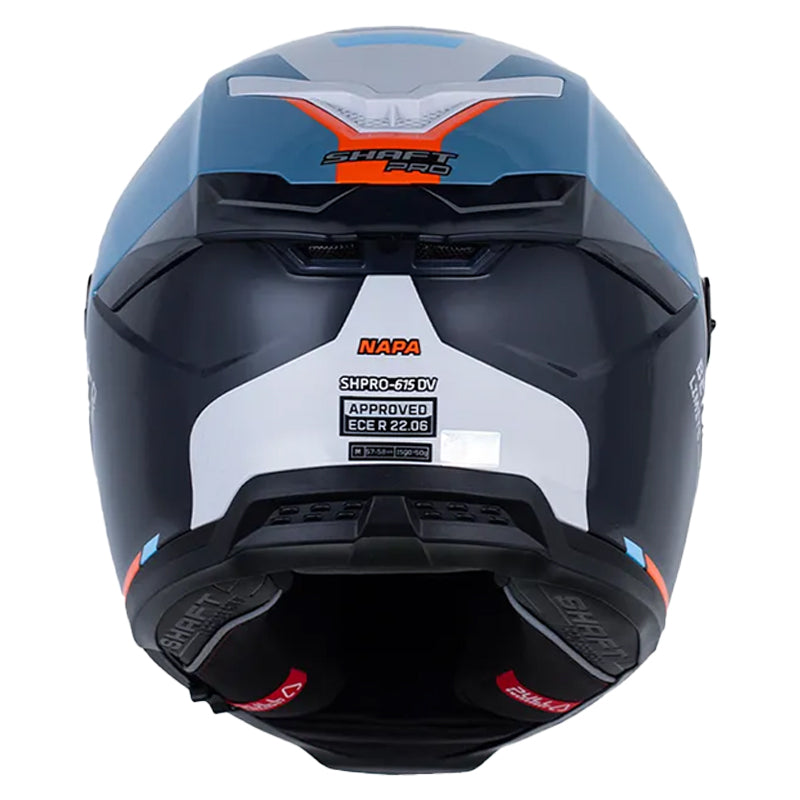 Casco Shaft Pro 615Dv Napa Gris Claro Naranja Visor Iridium Azul