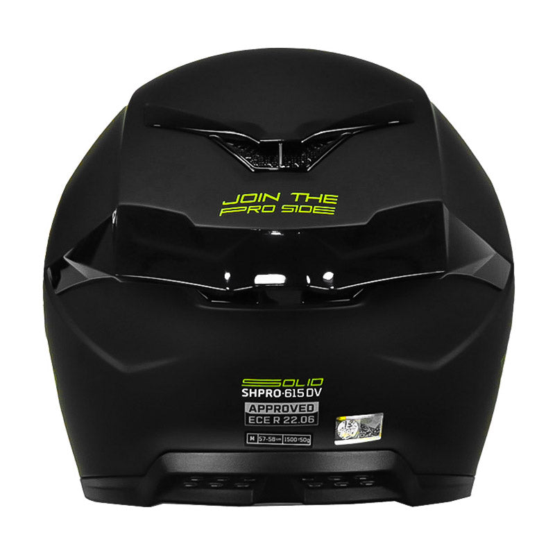 Casco Shaft Pro 615Dv Solid Negro Amarillo Neon Visor Iridium Azul