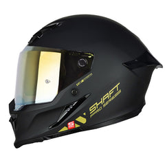 Casco Shaft Pro 615Dv Solid Negro Dorado Visor Iridium Dorado