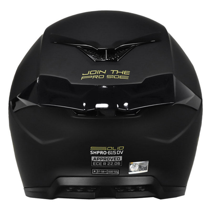Casco Shaft Pro 615Dv Solid Negro Dorado Visor Iridium Dorado