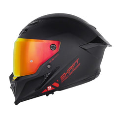 Casco Shaft Pro 615Dv Solid Negro Rojo Visor Revo Rejo