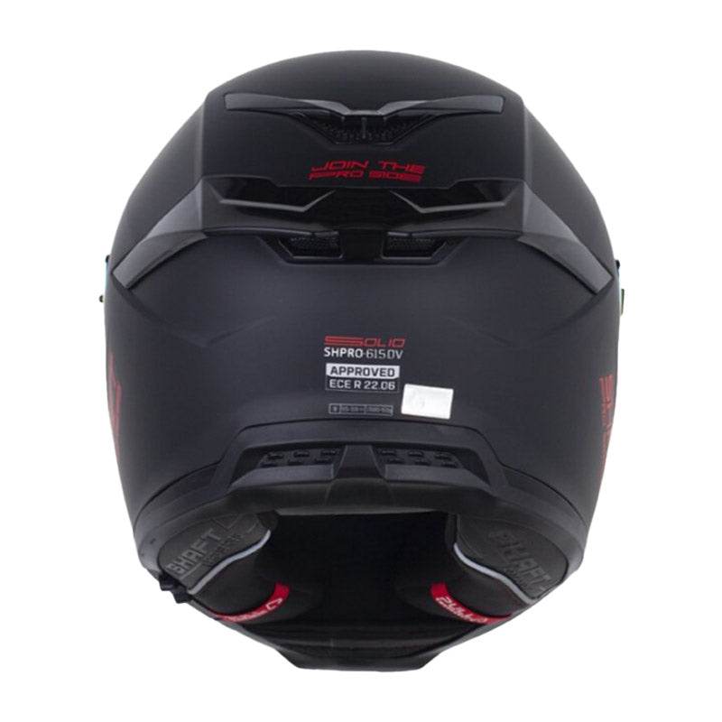 Casco Shaft Pro 615Dv Solid Negro Rojo Visor Revo Rejo