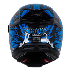 Casco Shaft Pro 615Dv Werewolf Negro Azul Visor Iridium Azul