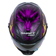 Casco Shaft Pro 615Dv Werewolf Negro Fucsia Visor Iridium Dorado