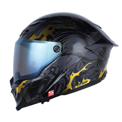 Casco Shaft Pro 615Dv Werewolf Negro Gris Oscuro Visor Iridium Dorado