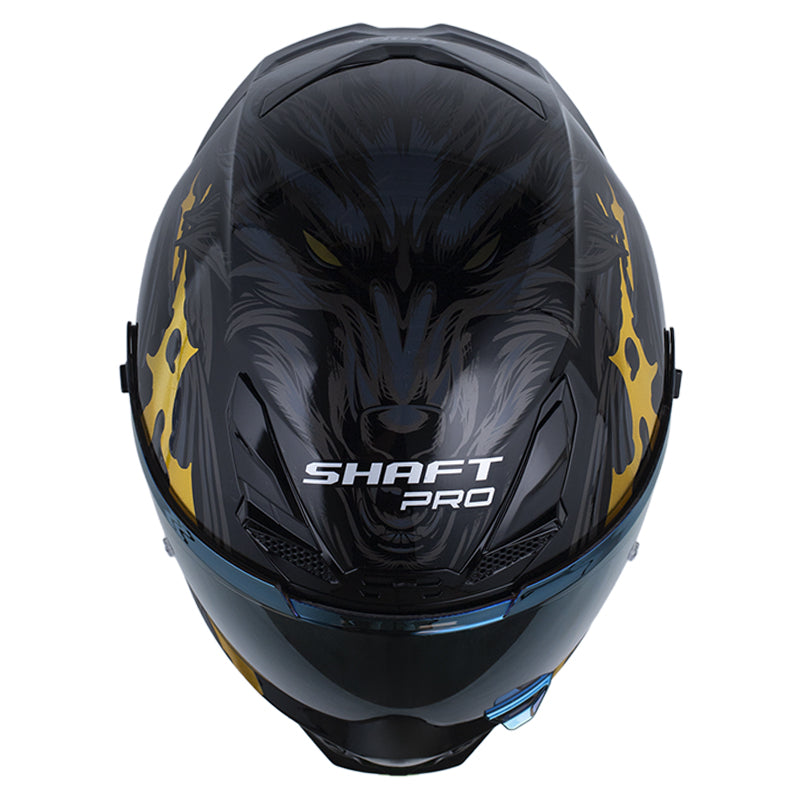 Casco Shaft Pro 615Dv Werewolf Negro Gris Oscuro Visor Iridium Dorado