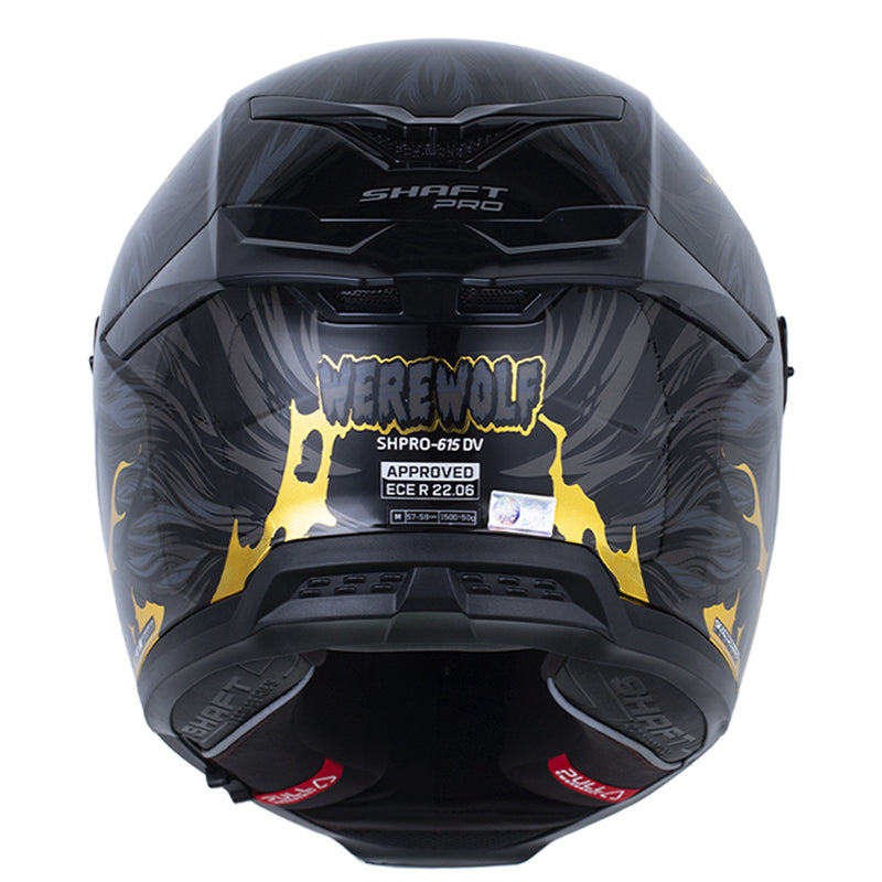 Casco Shaft Pro 615Dv Werewolf Negro Gris Oscuro Visor Iridium Dorado